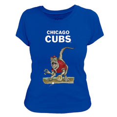 Chicago Cubs Tiny Turnip Women's Velociraptor T-Shirt - Royal T-shirts