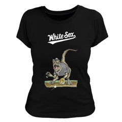 Chicago White Sox Tiny Turnip Women's Velociraptor T-Shirt - Black T-shirts