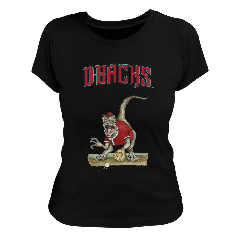 Arizona Diamondbacks Tiny Turnip Women's Velociraptor T-Shirt - Black T-shirts