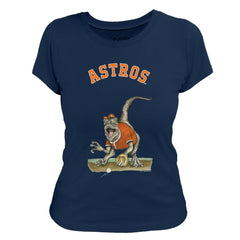 Houston Astros Tiny Turnip Women's Velociraptor T-Shirt - Navy T-shirts