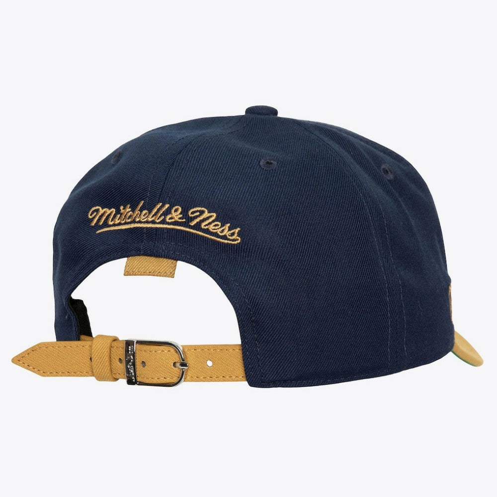 Pittsburgh Penguins Mitchell & Ness x Just Don Wave Script Pro Strapback Hat - Navy/Gold | US 203159320
