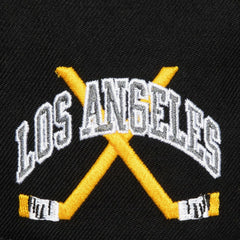 Los Angeles Kings Mitchell & Ness x Just Don Wave Script Pro Strapback Hat - Black | US 203159321