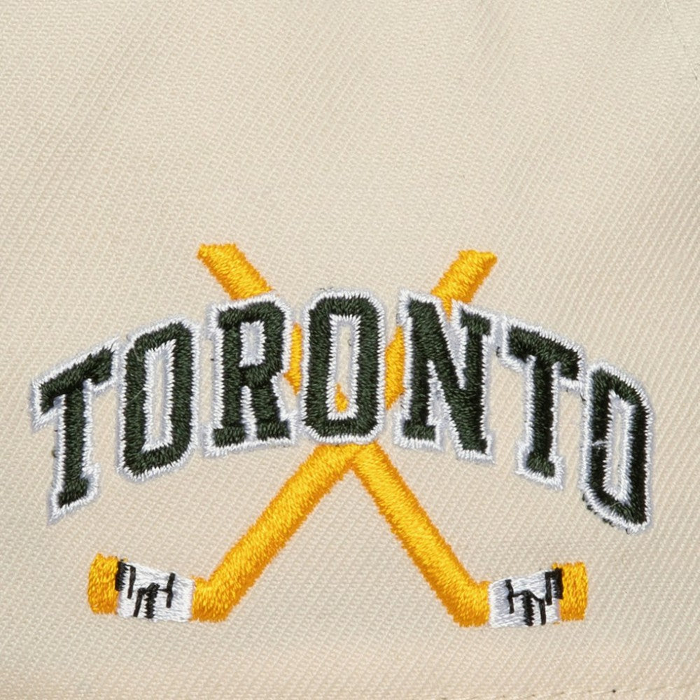 Toronto Maple Leafs Mitchell & Ness x Just Don Wave Script Pro Strapback Hat - Cream/Green | US 203159324