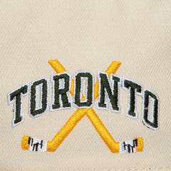 Toronto Maple Leafs Mitchell & Ness x Just Don Wave Script Pro Strapback Hat - Cream/Green | US 203159324
