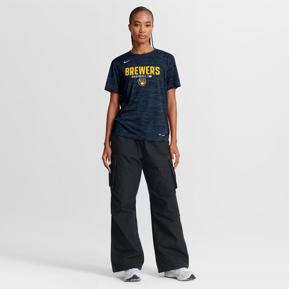 Milwaukee Brewers Nike Women's Authentic Collection Velocity Dri-FIT T-Shirt - Navy T-shirts
