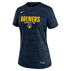 Milwaukee Brewers Nike Women's Authentic Collection Velocity Dri-FIT T-Shirt - Navy T-shirts