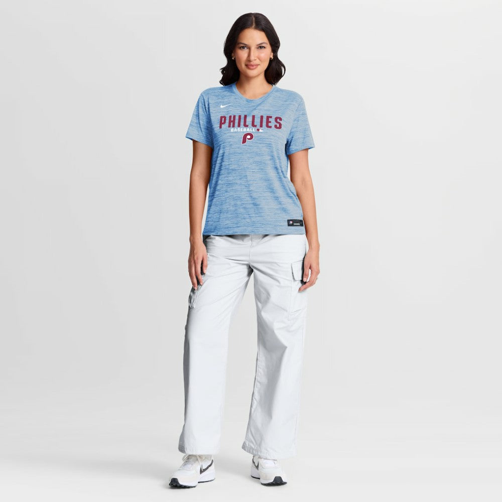 Philadelphia Phillies Nike Women's Authentic Collection Alternate Logo Velocity Dri-FIT T-Shirt - Light Blue T-shirts
