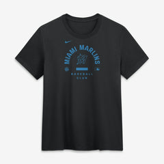 Miami Marlins Nike Women's Authentic Collection Early Work Tri-Blend Dri-FIT T-Shirt - Black T-shirts
