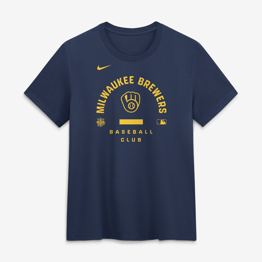 Milwaukee Brewers Nike Women's Authentic Collection Early Work Tri-Blend Dri-FIT T-Shirt - Navy T-shirts
