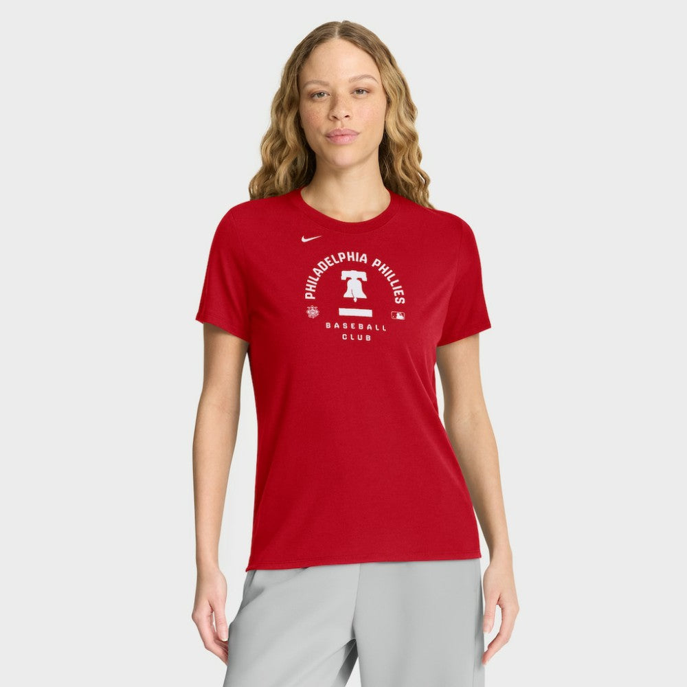 Philadelphia Phillies Nike Women's Authentic Collection Early Work Tri-Blend Dri-FIT T-Shirt - Red T-shirts