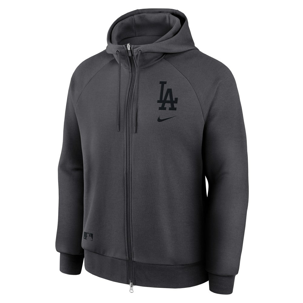 Los Angeles Dodgers Nike Authentic Collection Player Raglan Dri-FIT Full-Zip Hoodie - Anthracite Hoodies