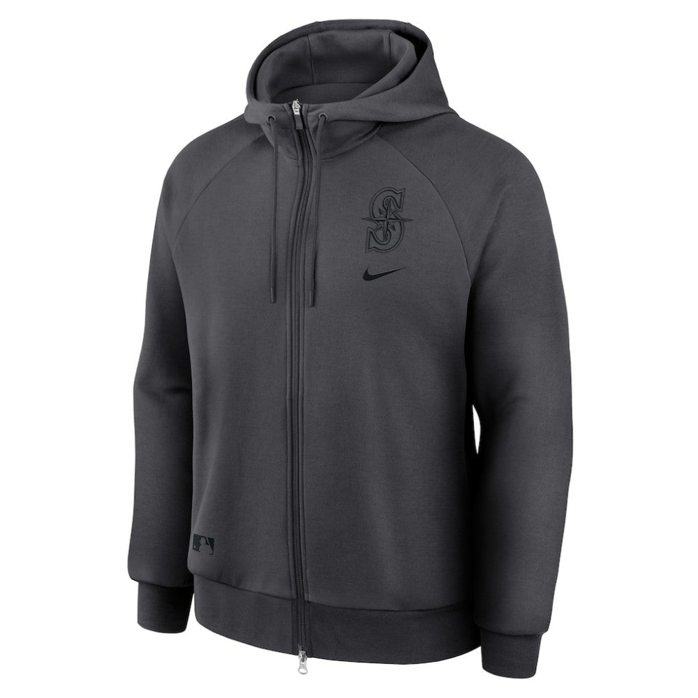 Seattle Mariners Nike Authentic Collection Player Raglan Dri-FIT Full-Zip Hoodie - Anthracite Hoodies
