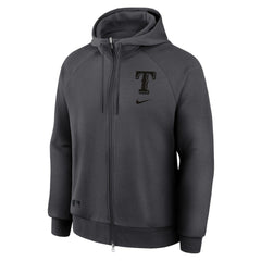 Texas Rangers Nike Authentic Collection Player Raglan Dri-FIT Full-Zip Hoodie - Anthracite Hoodies