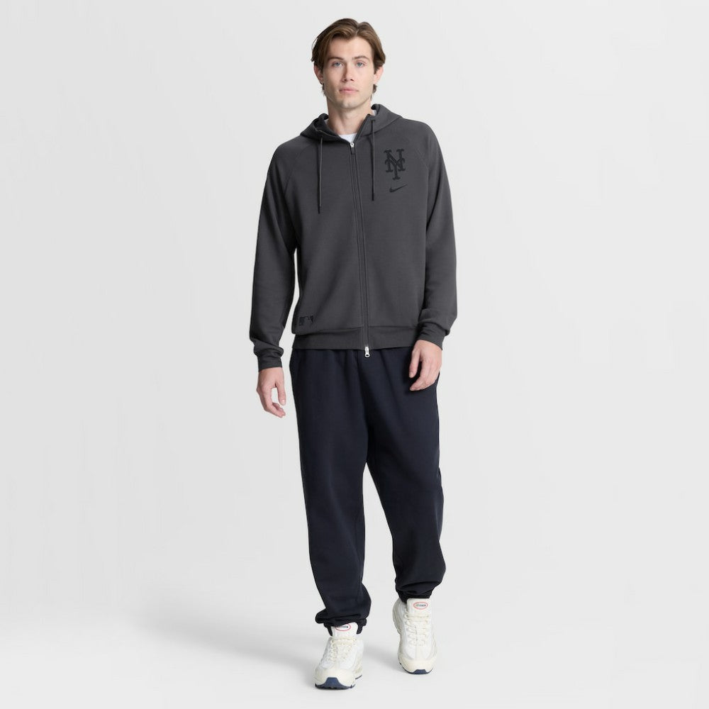 New York Mets Nike Authentic Collection Player Raglan Dri-FIT Full-Zip Hoodie - Anthracite Hoodies