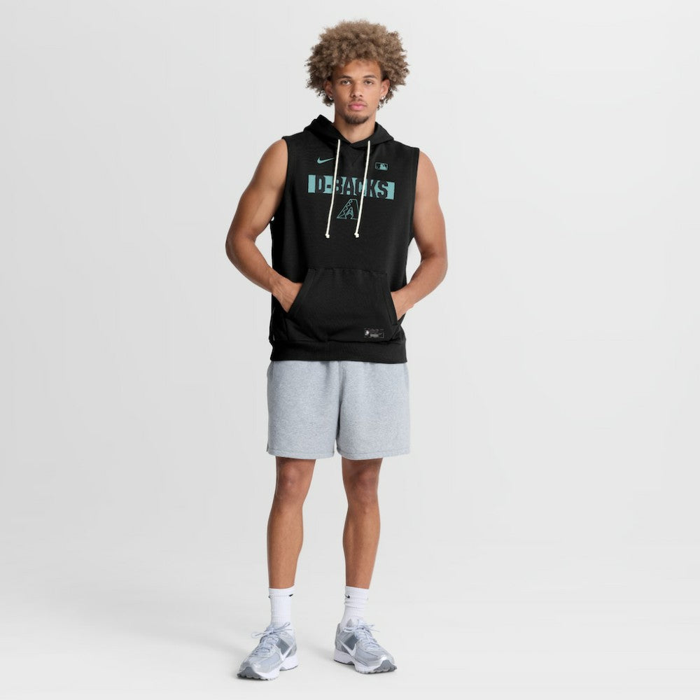 Arizona Diamondbacks Nike Authentic Collection Standard Issue Dri-FIT Sleeveless Hoodie - Black Hoodies