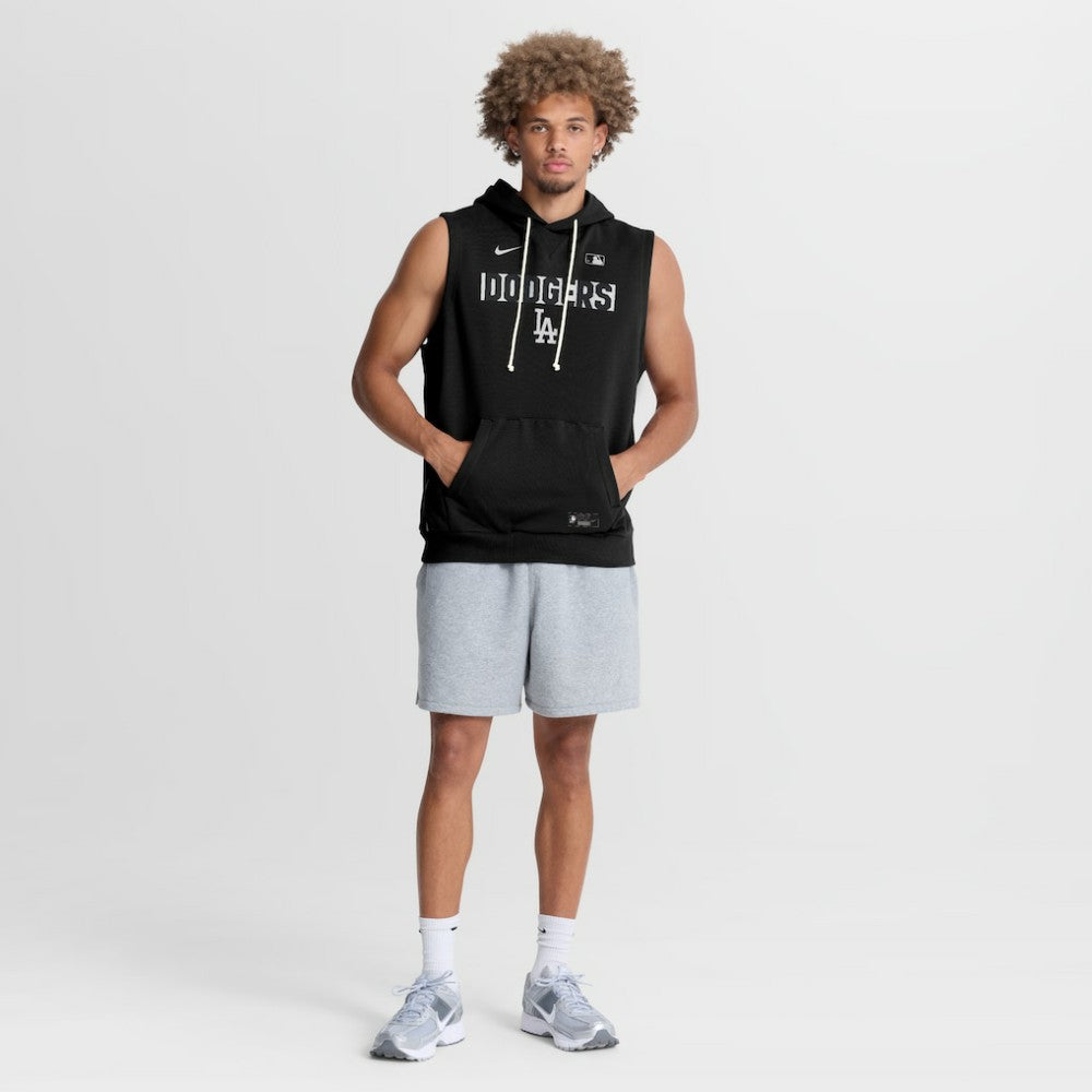 Los Angeles Dodgers Nike Authentic Collection Standard Issue Dri-FIT Sleeveless Hoodie - Black Hoodies