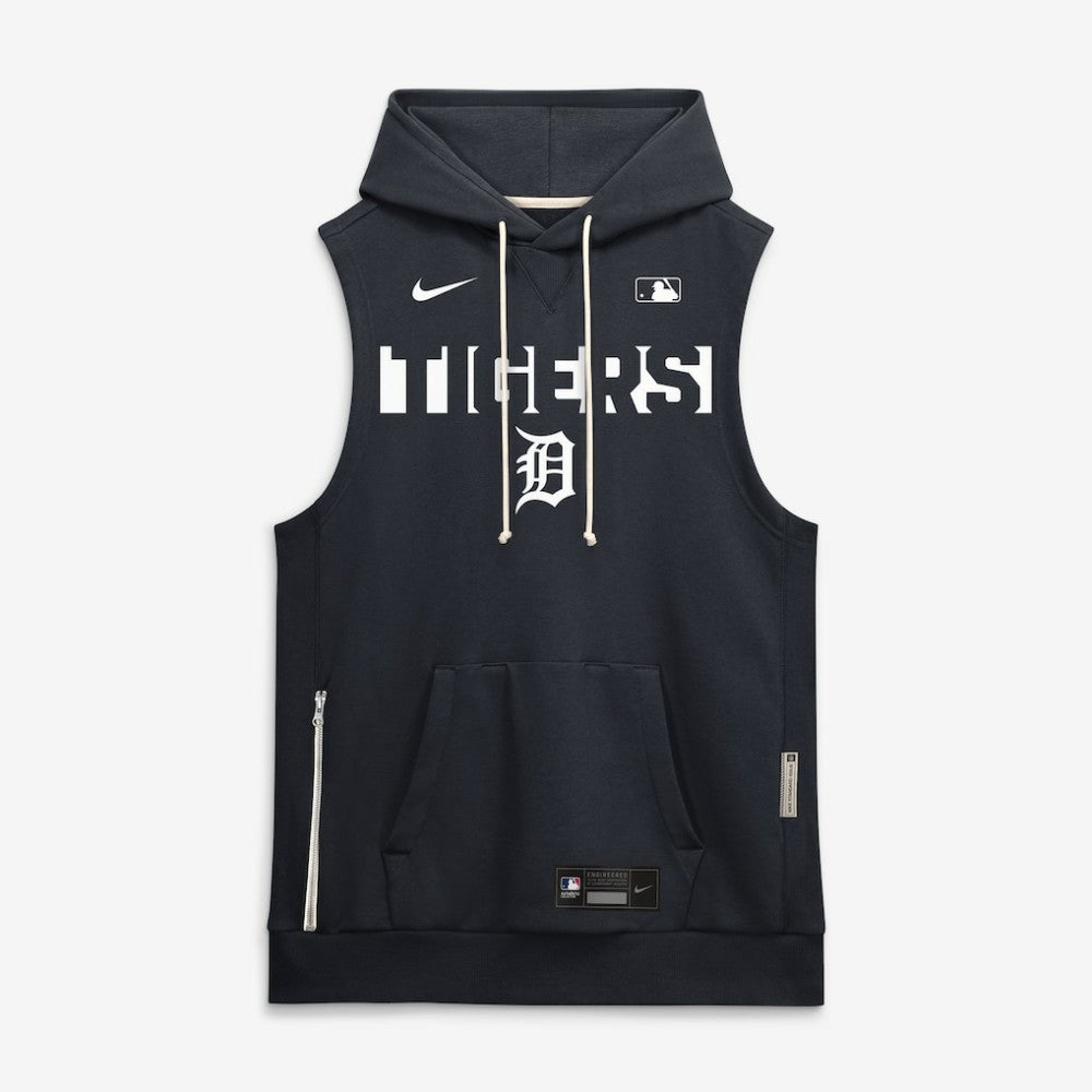 Detroit Tigers Nike Authentic Collection Standard Issue Dri-FIT Sleeveless Hoodie - Navy Hoodies