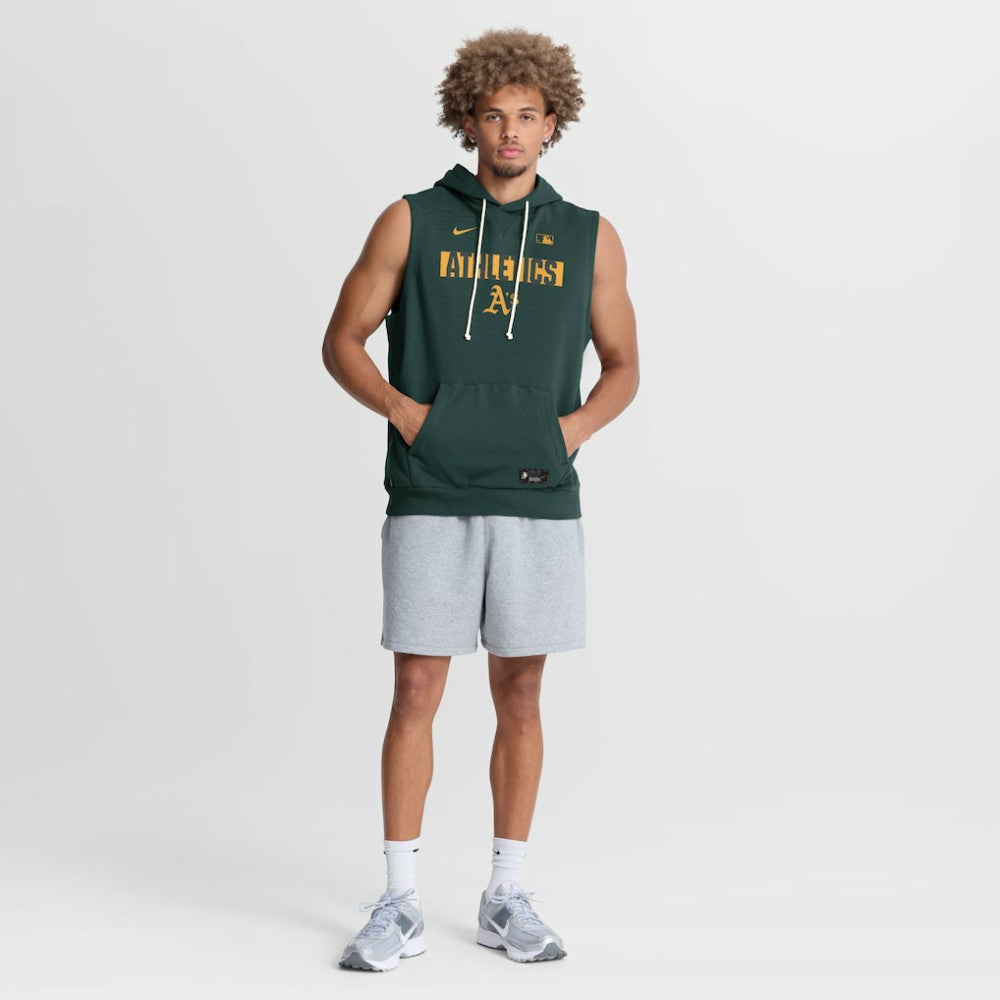 Athletics Nike Authentic Collection Standard Issue Dri-FIT Sleeveless Hoodie - Green Hoodies
