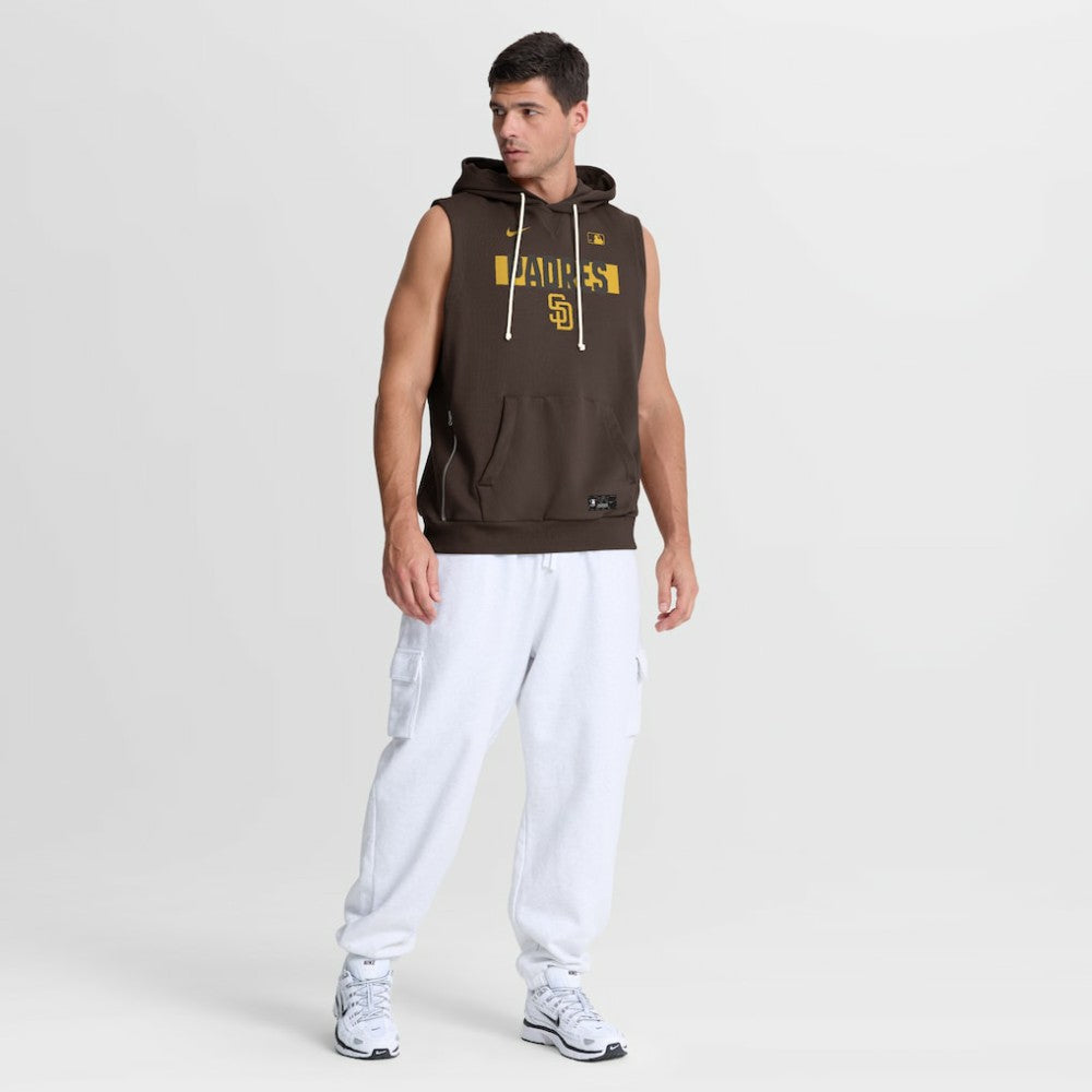 San Diego Padres Nike Authentic Collection Standard Issue Dri-FIT Sleeveless Hoodie - Brown Hoodies