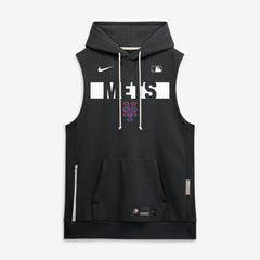 New York Mets Nike Authentic Collection Standard Issue Dri-FIT Sleeveless Hoodie - Black Hoodies