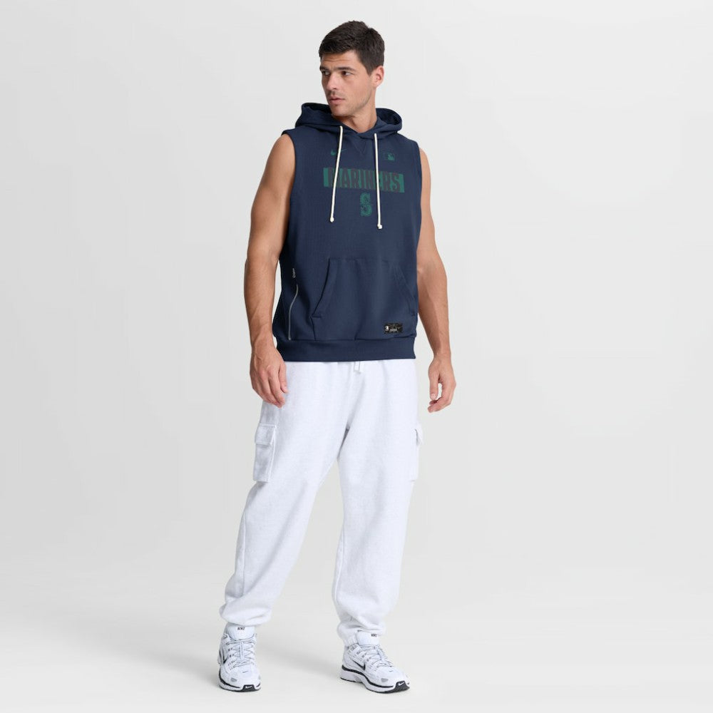 Seattle Mariners Nike Authentic Collection Standard Issue Dri-FIT Sleeveless Hoodie - Navy Hoodies