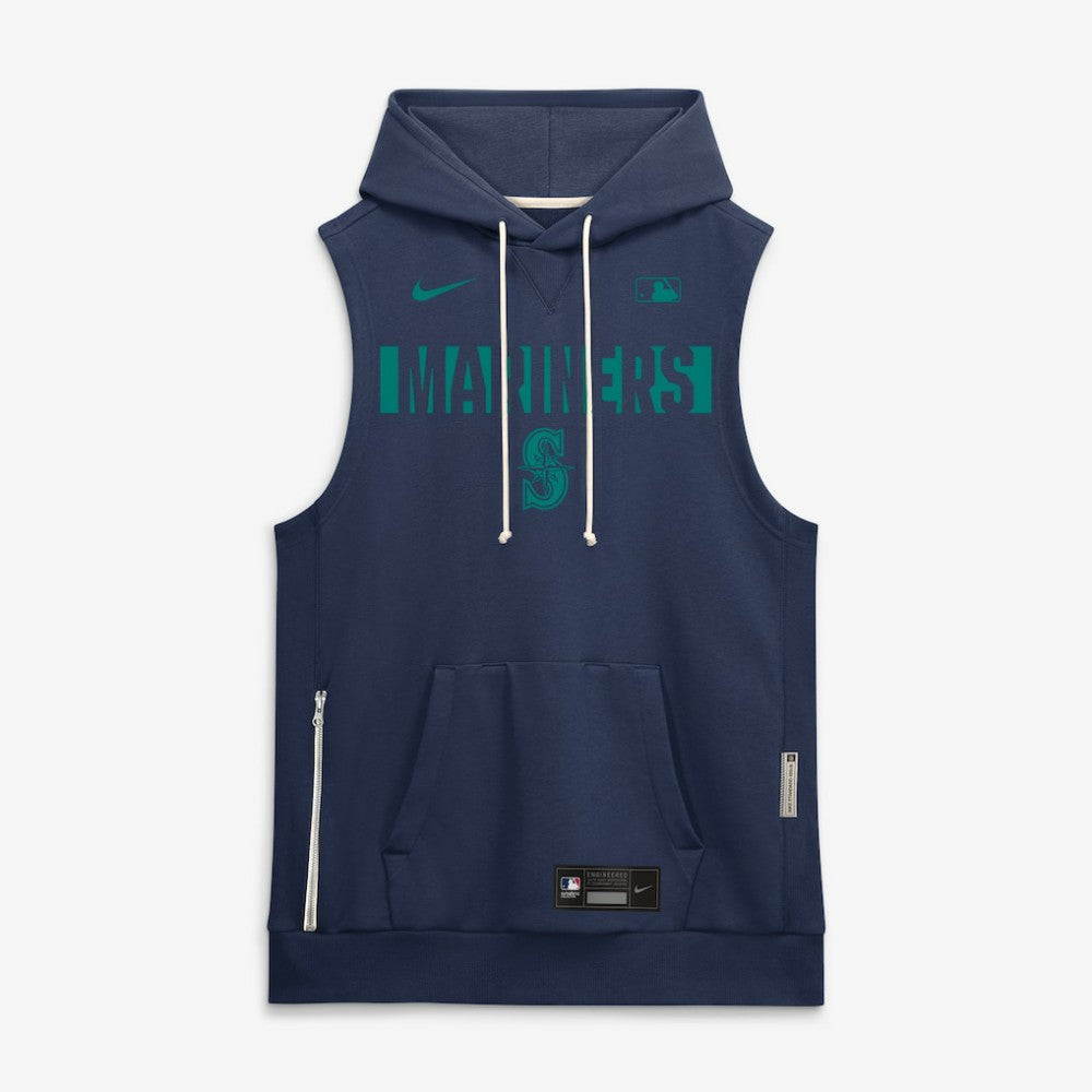 Seattle Mariners Nike Authentic Collection Standard Issue Dri-FIT Sleeveless Hoodie - Navy Hoodies