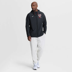 Washington Nationals Nike Authentic Collection Raglan Therma-FIT Full-Zip Hooded Jacket - Navy Jackets