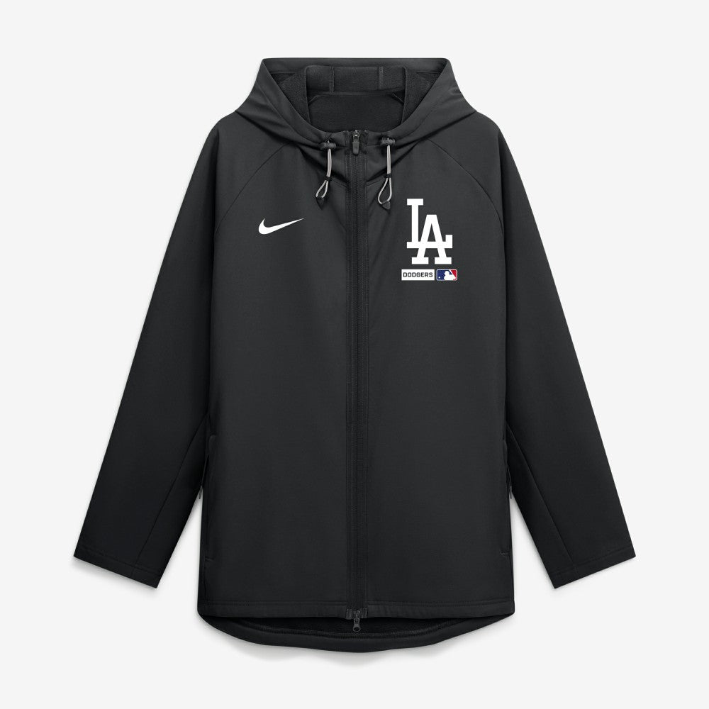 Los Angeles Dodgers Nike Authentic Collection Raglan Therma-FIT Full-Zip Hooded Jacket - Black Jackets