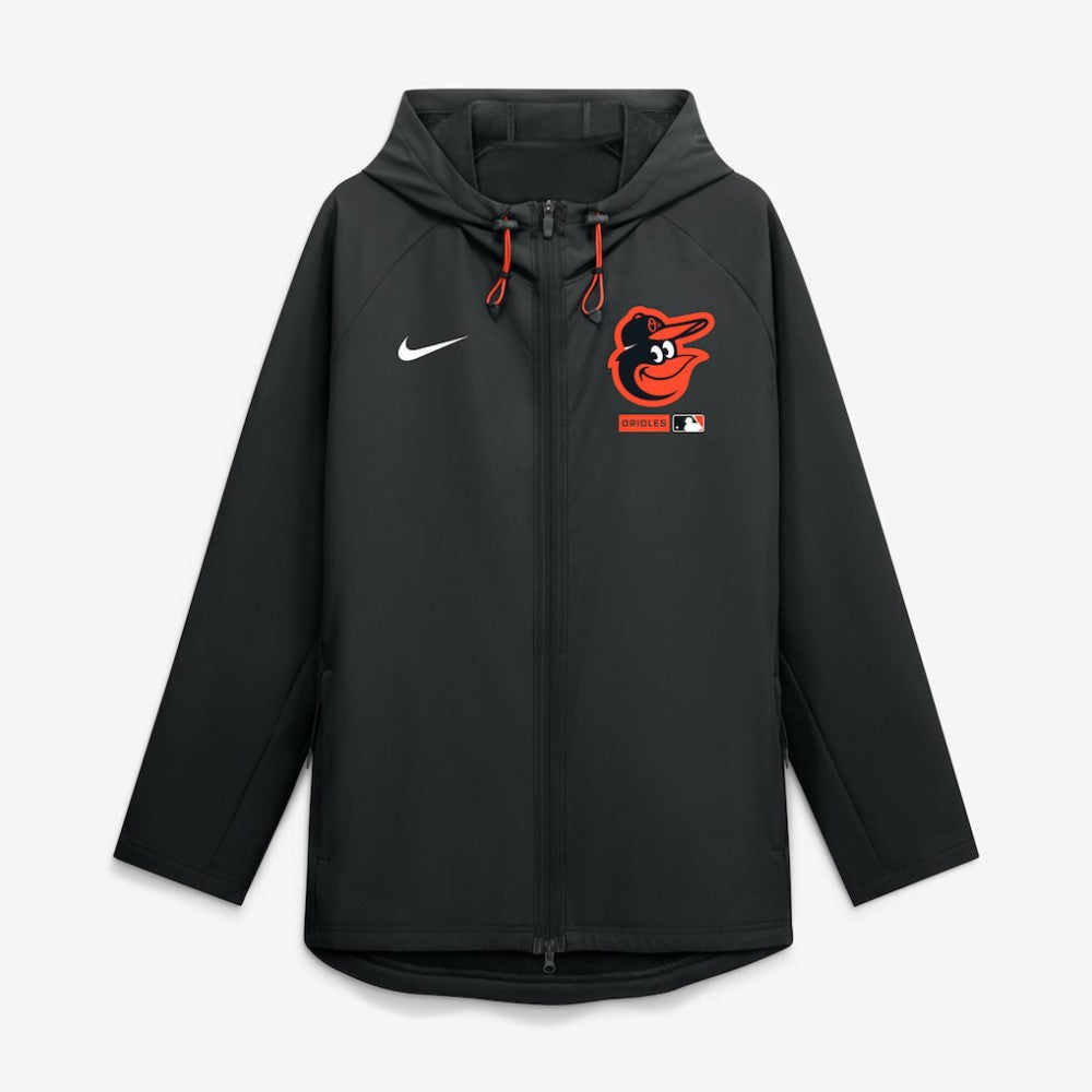 Baltimore Orioles Nike Authentic Collection Raglan Therma-FIT Full-Zip Hooded Jacket - Black Jackets
