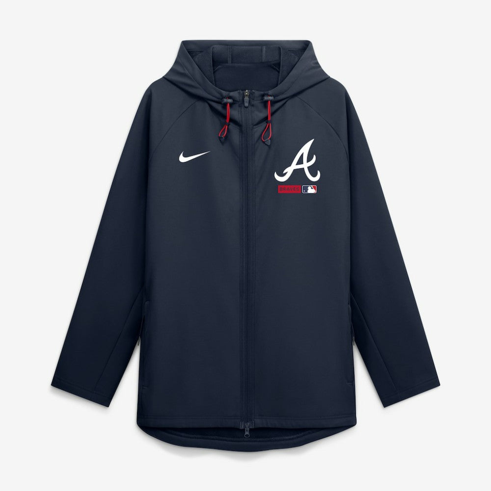 Atlanta Braves Nike Authentic Collection Raglan Therma-FIT Full-Zip Hooded Jacket - Blue Jackets