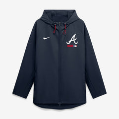 Atlanta Braves Nike Authentic Collection Raglan Therma-FIT Full-Zip Hooded Jacket - Blue Jackets