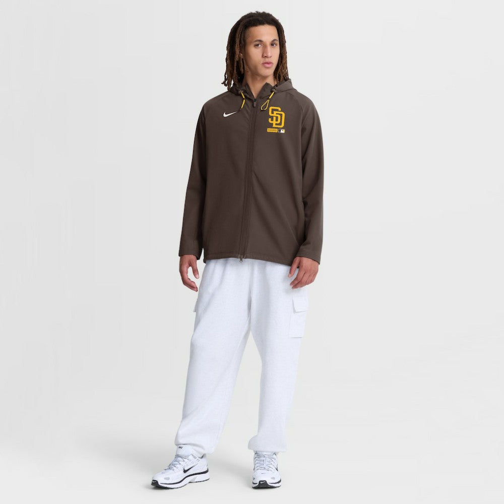 San Diego Padres Nike Authentic Collection Raglan Therma-FIT Full-Zip Hooded Jacket - Brown Jackets