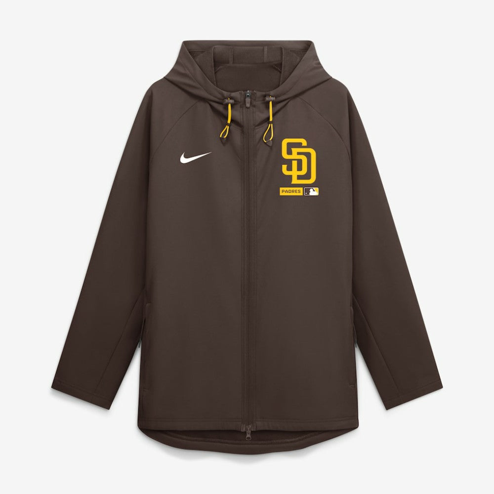 San Diego Padres Nike Authentic Collection Raglan Therma-FIT Full-Zip Hooded Jacket - Brown Jackets