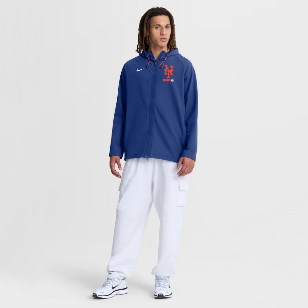 New York Mets Nike Authentic Collection Raglan Therma-FIT Full-Zip Hooded Jacket - Royal Jackets