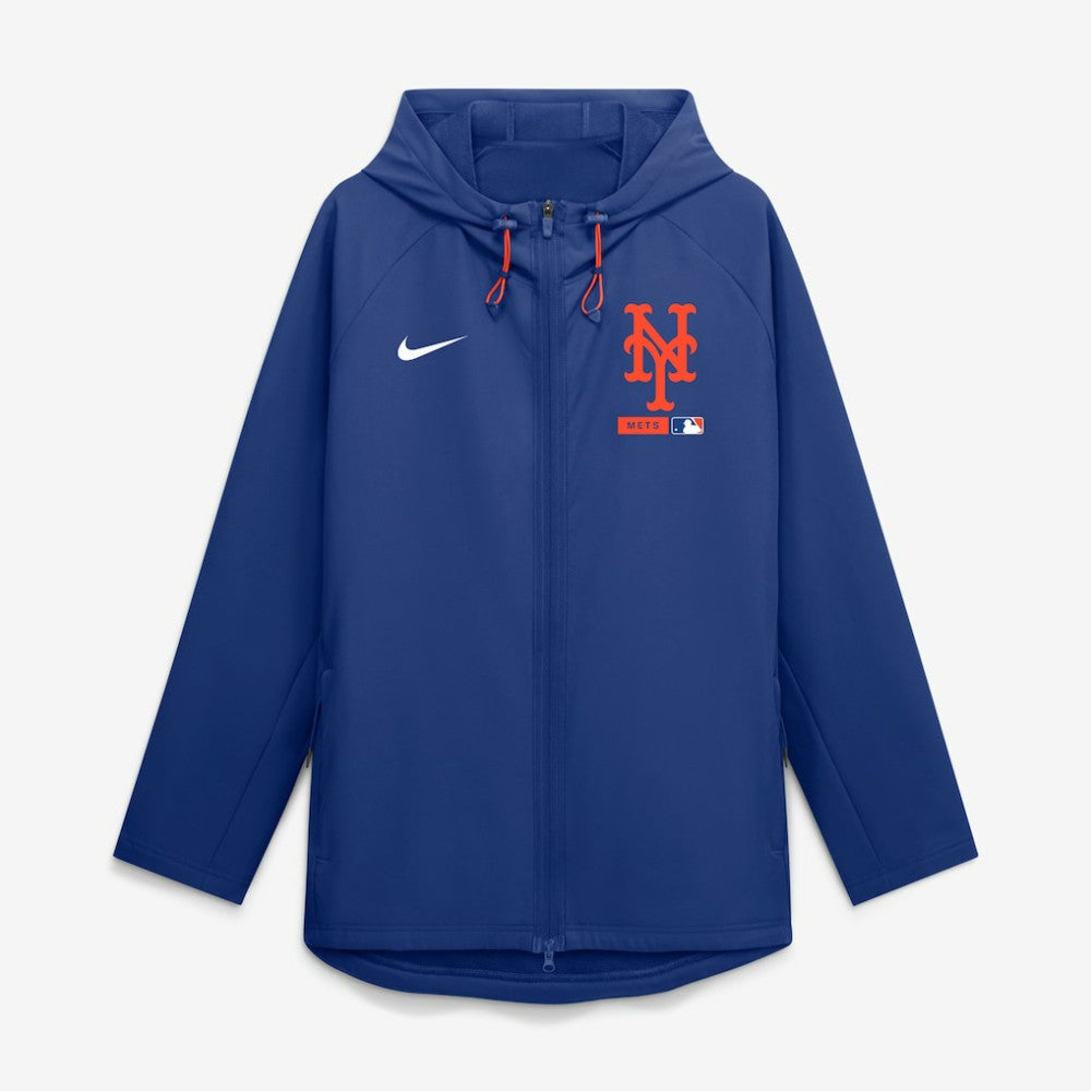 New York Mets Nike Authentic Collection Raglan Therma-FIT Full-Zip Hooded Jacket - Royal Jackets