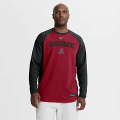 Arizona Diamondbacks Nike Authentic Collection Raglan Dri-FIT Sweatshirt - Red Sweatshirts