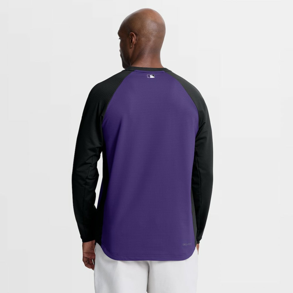 Colorado Rockies Nike Authentic Collection Raglan Dri-FIT Sweatshirt - Purple Sweatshirts