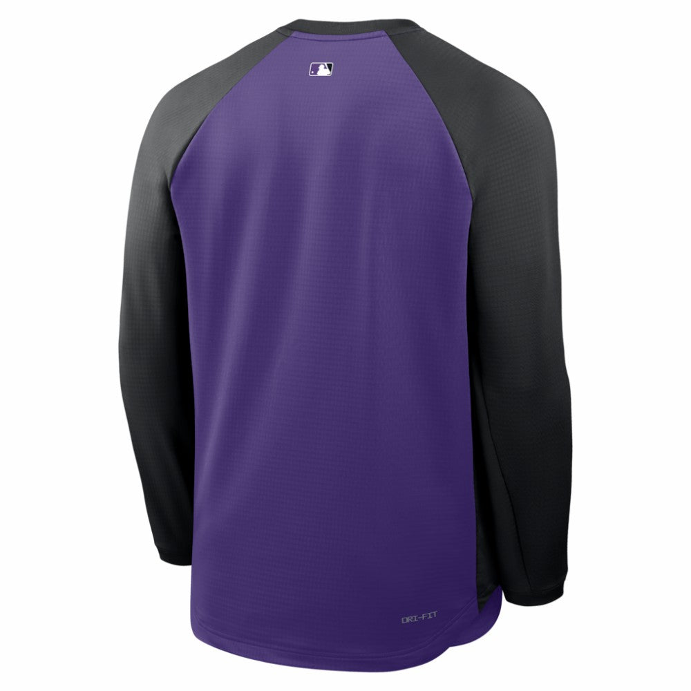 Colorado Rockies Nike Authentic Collection Raglan Dri-FIT Sweatshirt - Purple Sweatshirts