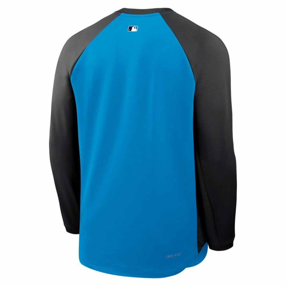 Miami Marlins Nike Authentic Collection Raglan Dri-FIT Sweatshirt - Blue Sweatshirts
