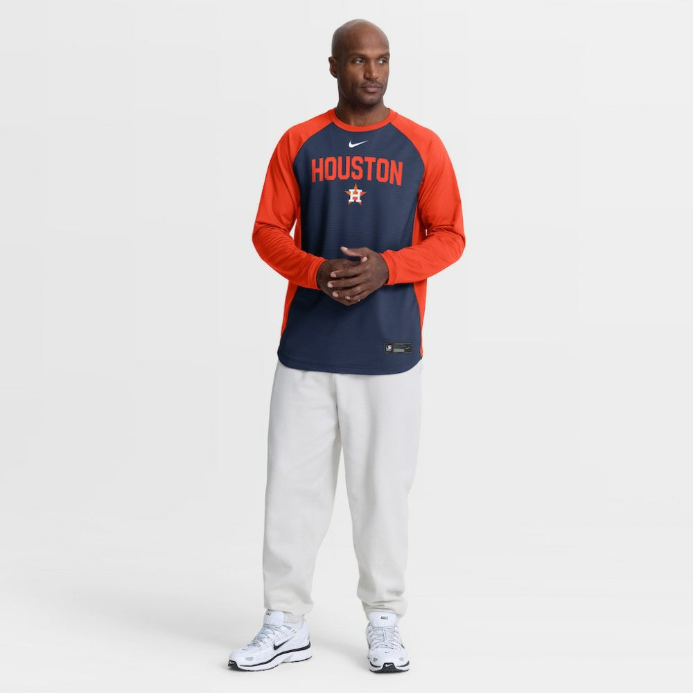 Houston Astros Nike Authentic Collection Raglan Dri-FIT Sweatshirt - Navy Sweatshirts