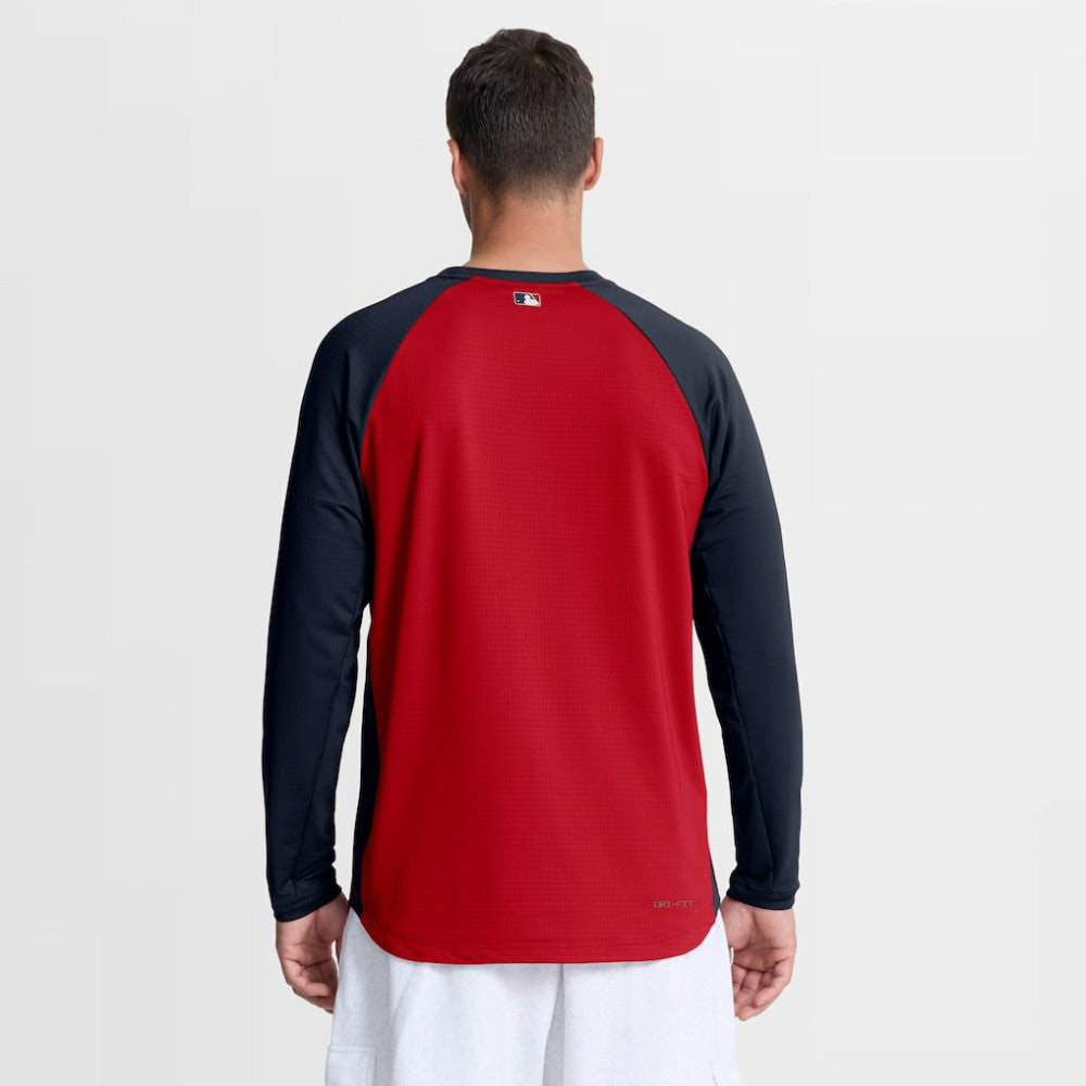 Atlanta Braves Nike Authentic Collection Raglan Dri-FIT Sweatshirt - Red Sweatshirts