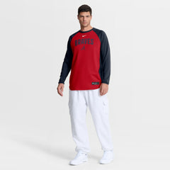 Atlanta Braves Nike Authentic Collection Raglan Dri-FIT Sweatshirt - Red Sweatshirts