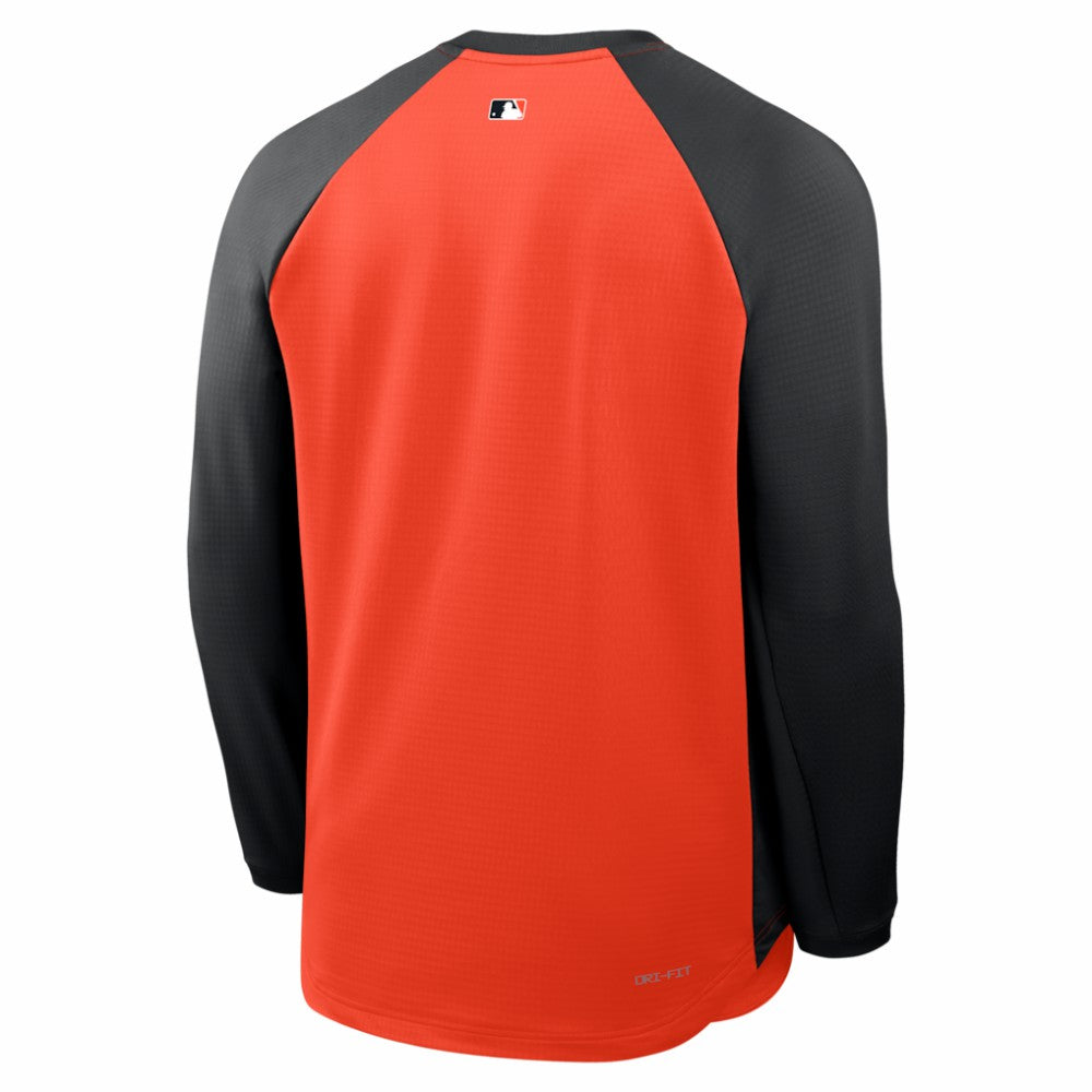 Baltimore Orioles Nike Authentic Collection Raglan Dri-FIT Sweatshirt - Orange Sweatshirts