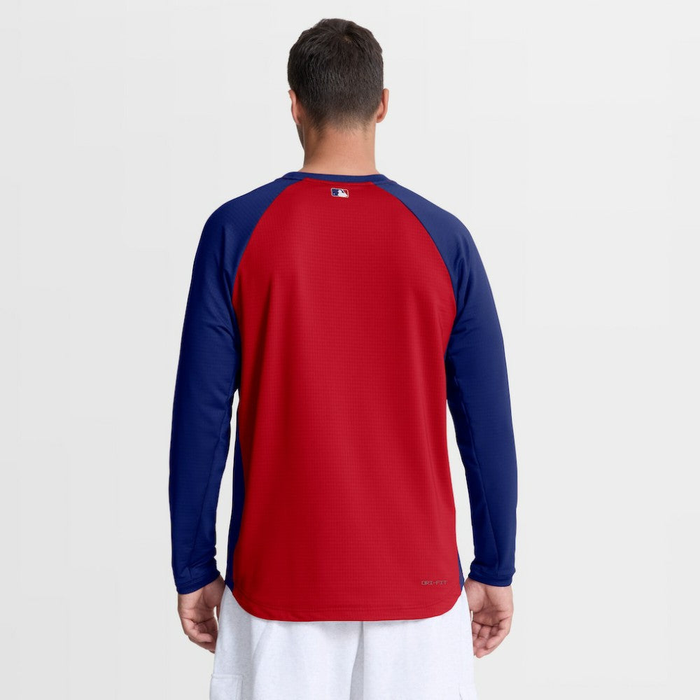 Texas Rangers Nike Authentic Collection Raglan Dri-FIT Sweatshirt - Red Sweatshirts