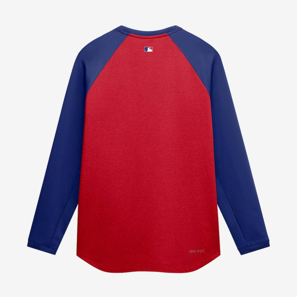 Texas Rangers Nike Authentic Collection Raglan Dri-FIT Sweatshirt - Red Sweatshirts