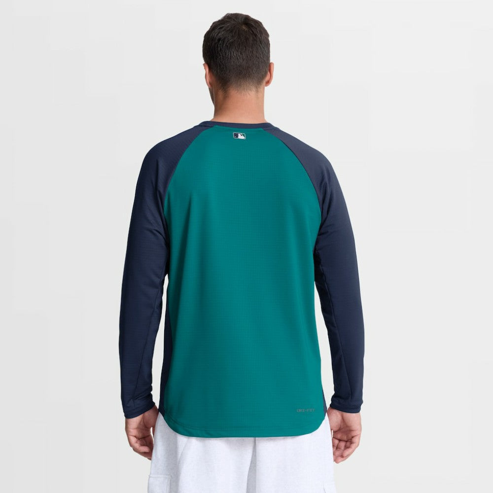 Seattle Mariners Nike Authentic Collection Raglan Dri-FIT Sweatshirt - Teal Sweatshirts