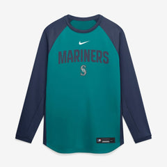 Seattle Mariners Nike Authentic Collection Raglan Dri-FIT Sweatshirt - Teal Sweatshirts
