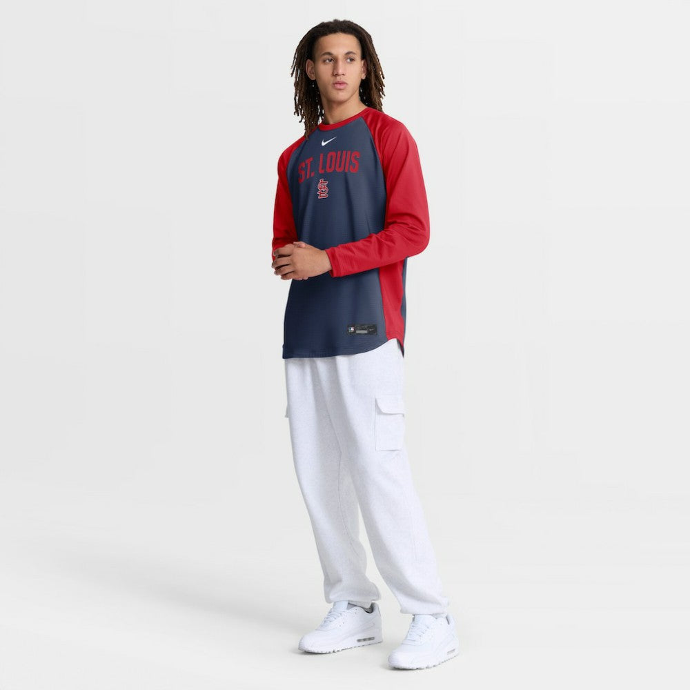 St. Louis Cardinals Nike Authentic Collection Raglan Dri-FIT Sweatshirt - Navy Sweatshirts