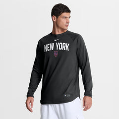 New York Mets Nike Authentic Collection Raglan Dri-FIT Sweatshirt - Black Sweatshirts
