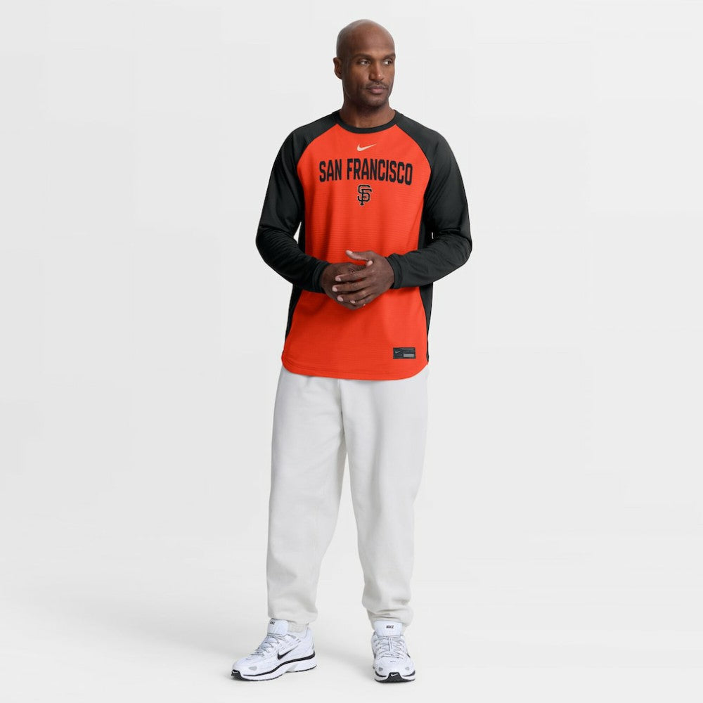 San Francisco Giants Nike Authentic Collection Raglan Dri-FIT Sweatshirt - Orange Sweatshirts